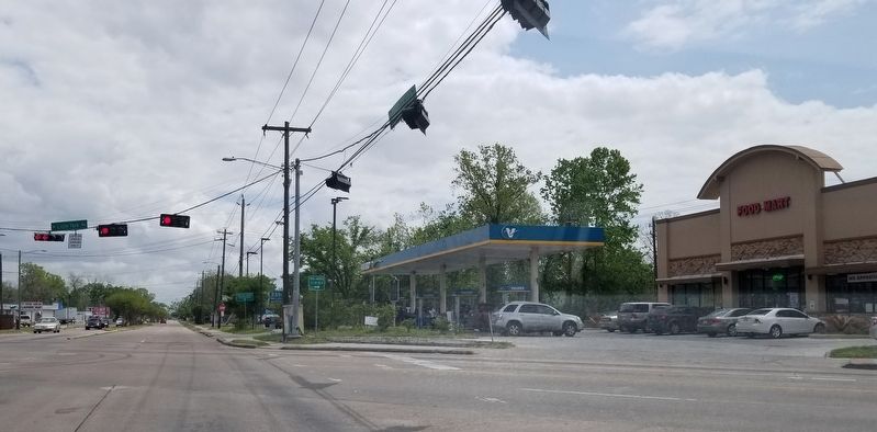 The view of the Acres Homes Community Marker from the road image. Click for full size.
