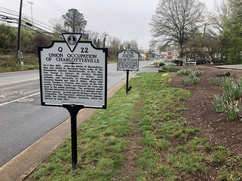 Union Occupation of Charlottesville Marker image. Click for full size.