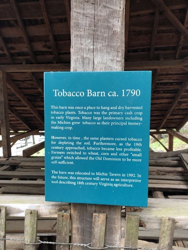 Tobacco Barn ca. 1790 Marker image. Click for full size.