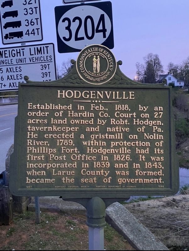 Hodgenville Marker image. Click for full size.