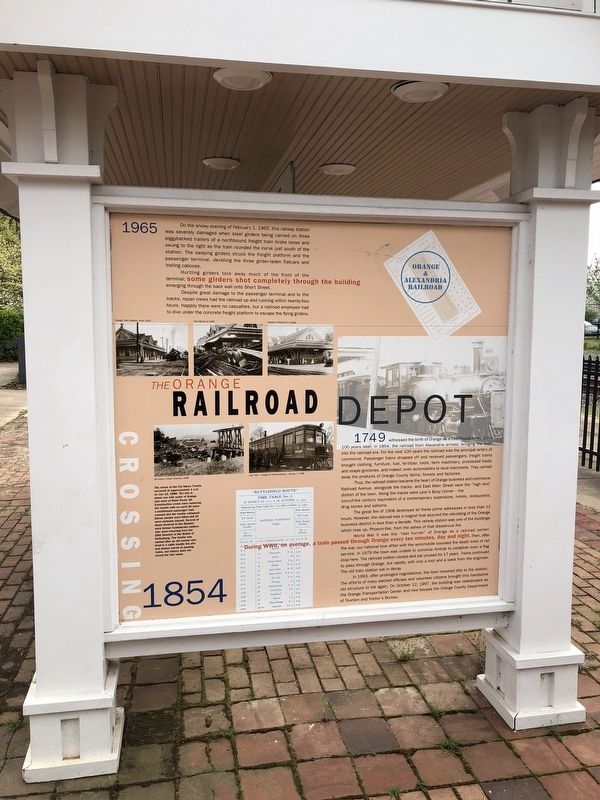 The Orange Railroad Depot Marker image. Click for full size.