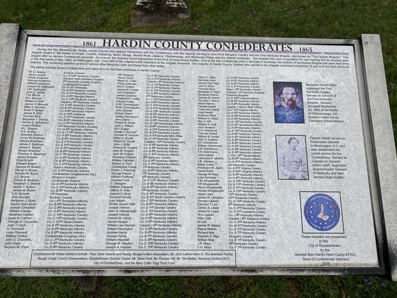 Hardin County Confederates Marker image. Click for full size.