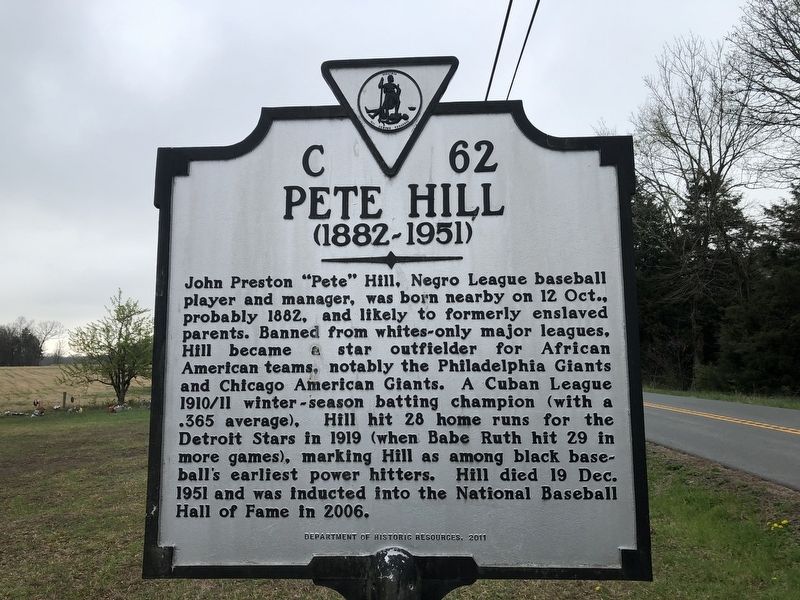 Pete Hill Marker image. Click for full size.