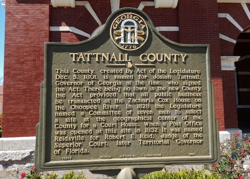Tattnall County Marker image. Click for more information.