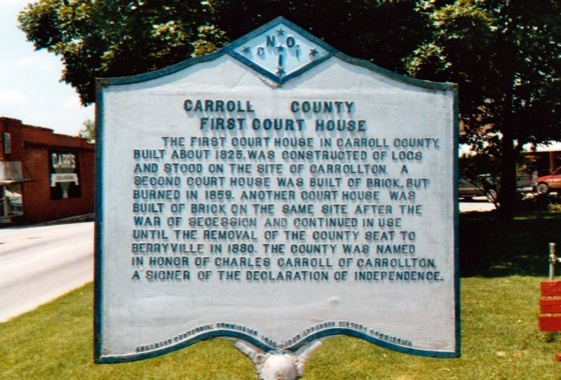 Carroll County First Court House Marker image. Click for full size.