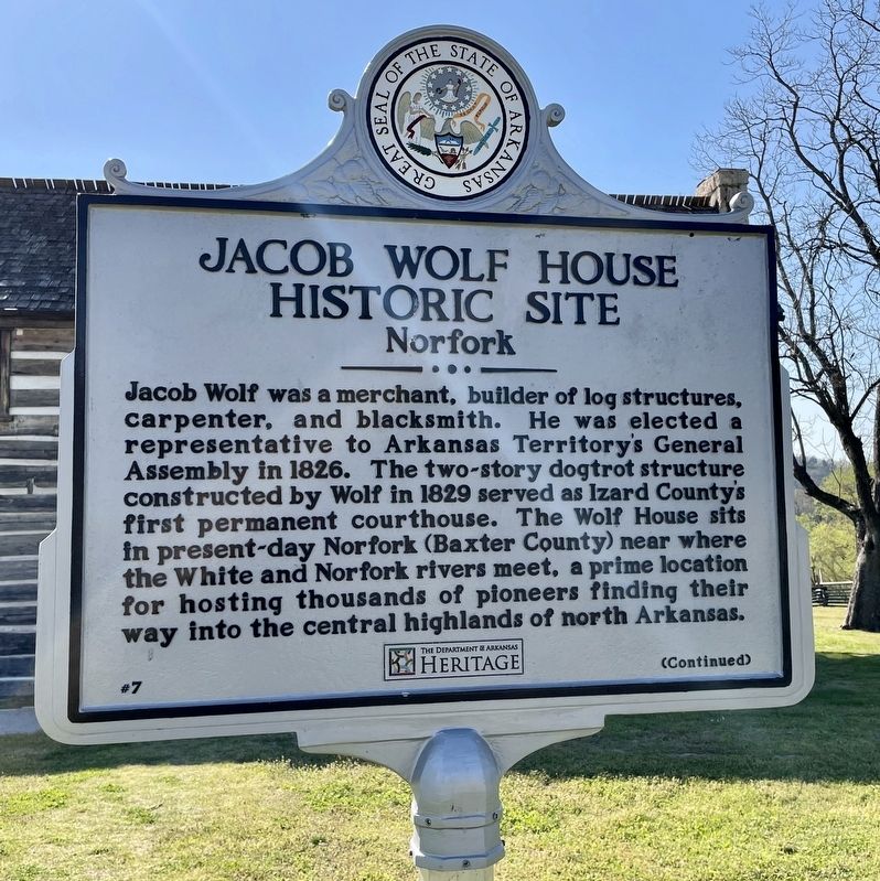 Jacob Wolf House Historic Site Marker image. Click for full size.