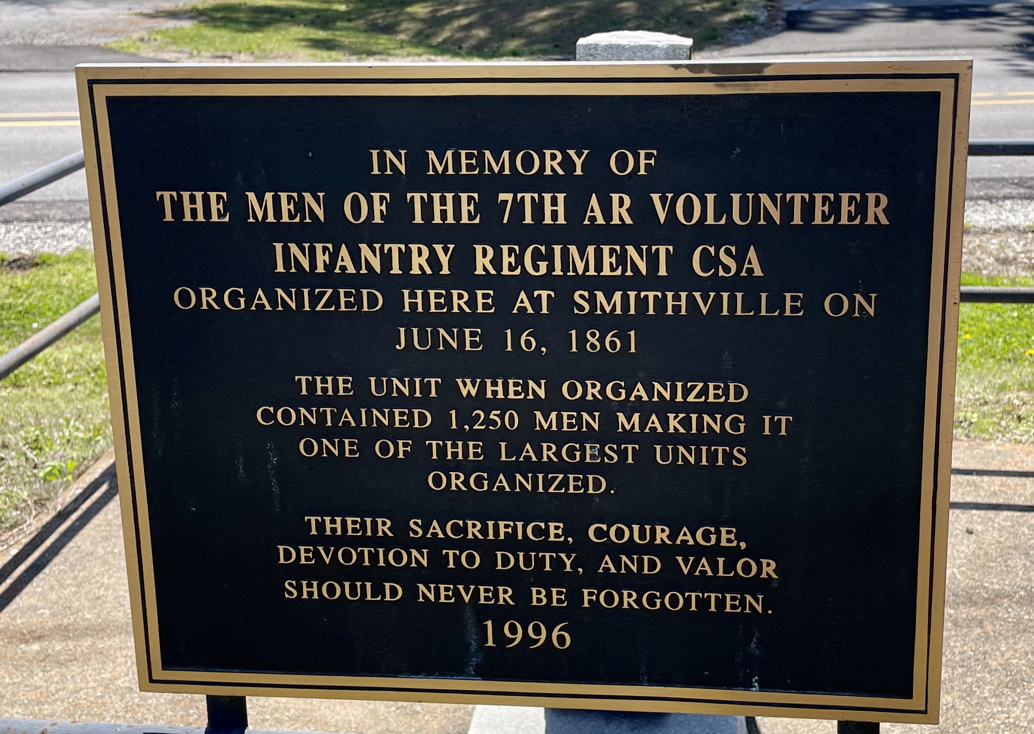 The Men of the 7th AR Volunteer Infantry Regiment CSA Marker