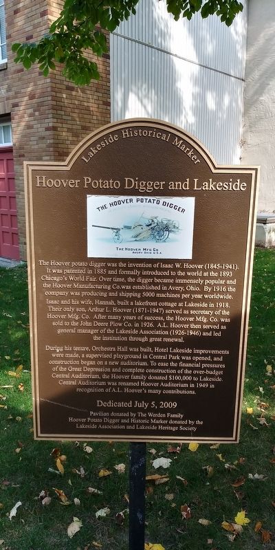 Hoover Potato Digger & Lakeside Marker. Click for full size. Hoover Potato Digger & Lakeside Marker image. Click for full size.