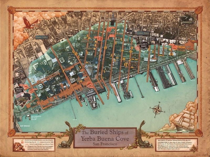 The Buried Ships of Yerba Buena Cove. Click for full size. The Buried Ships of Yerba Buena Cove image. Click for full size.