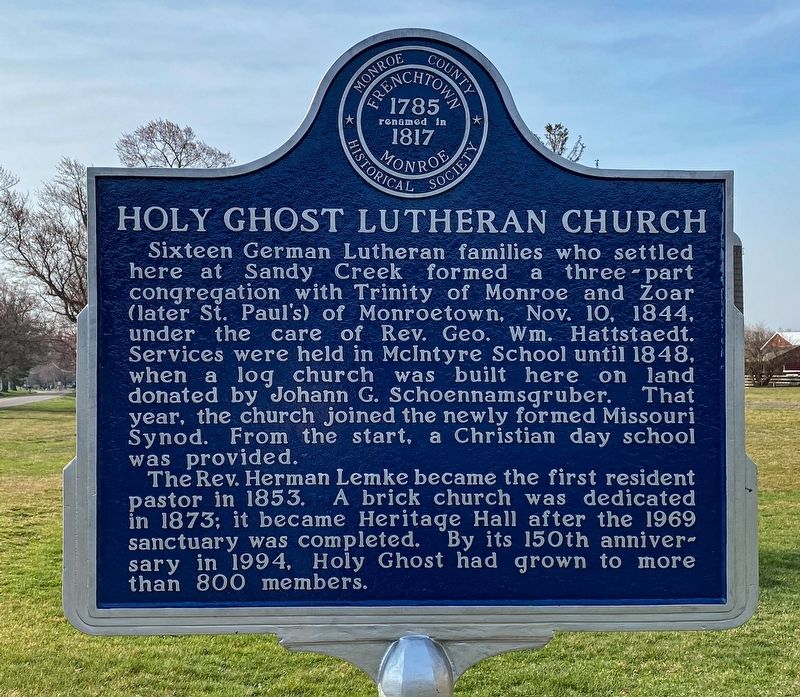 Holy Ghost Lutheran Church Marker. Click for full size. Holy Ghost Lutheran Church Marker image. Click for full size.
