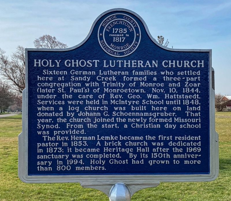 Holy Ghost Lutheran Church Marker image. Click for full size.