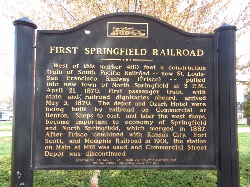 First Springfield Railroad Marker image. Click for full size.