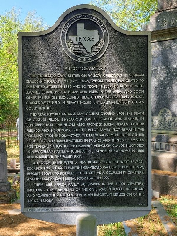 Pillot Cemetery Marker image. Click for full size.