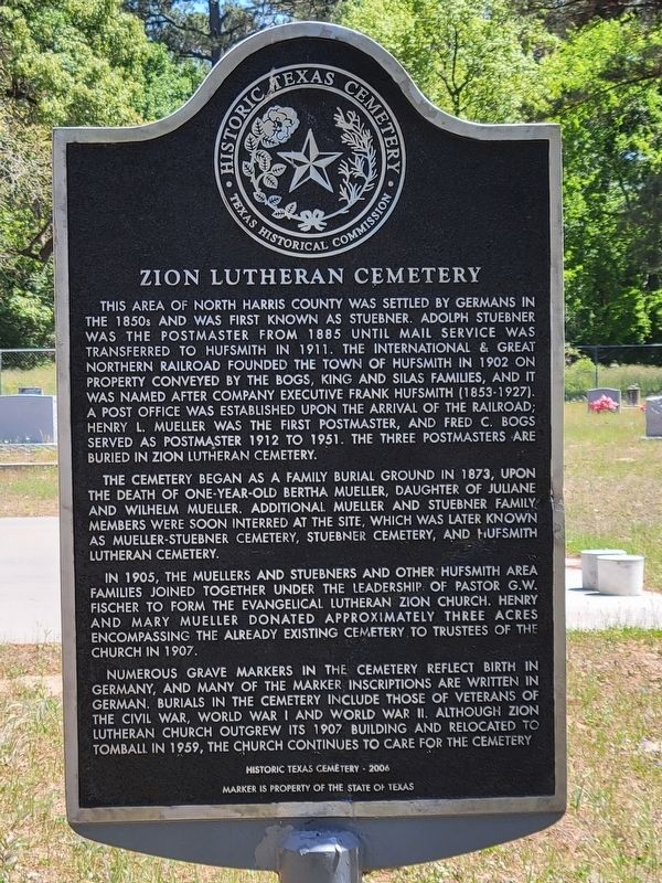 Zion Lutheran Cemetery Marker image. Click for full size.