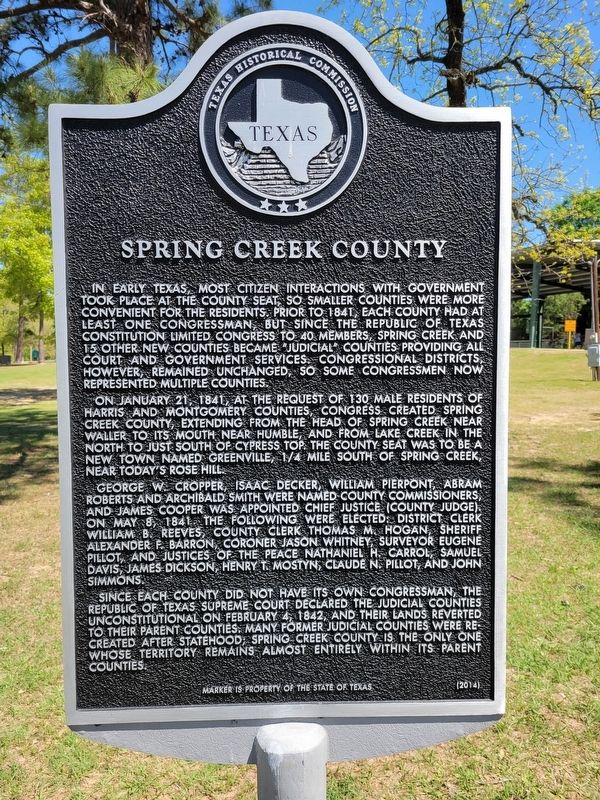 Spring Creek County Marker image. Click for full size.
