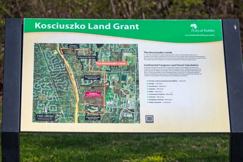 Kosciuszko Land Grant Marker image. Click for full size.