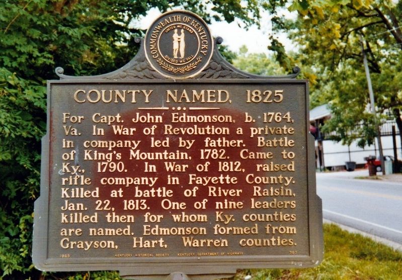 County Named, 1825 Marker - Old Location image. Click for full size.