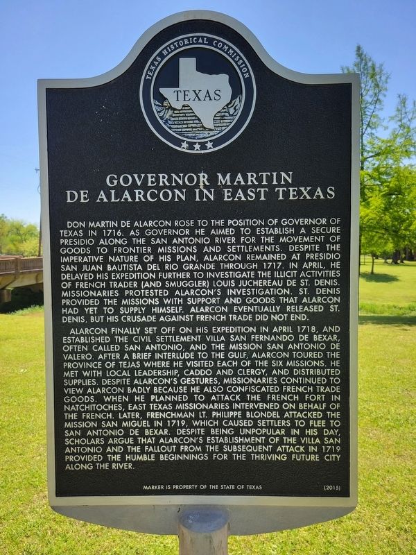 Governor Martin de Alarcon in East Texas Marker image. Click for full size.