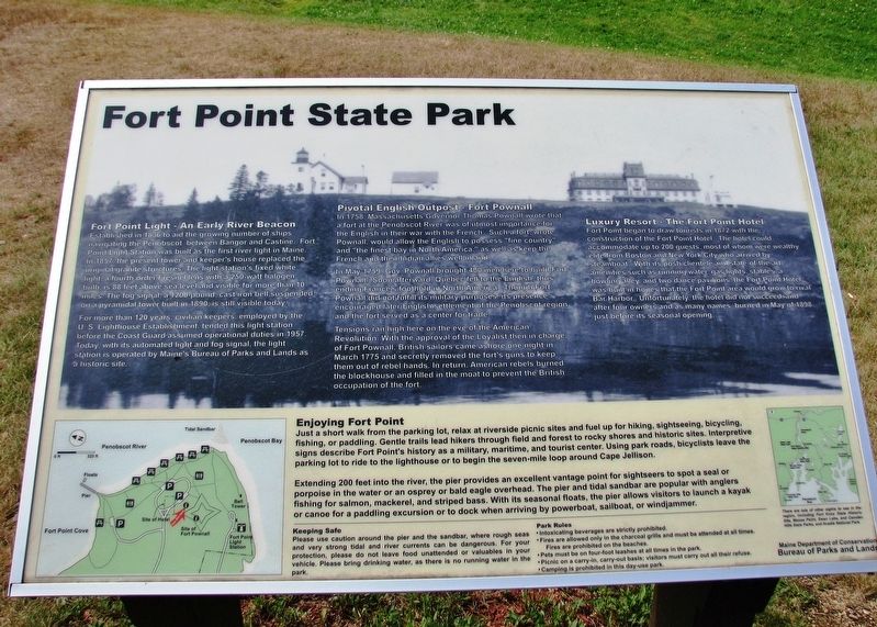 Fort Point State Park Marker image. Click for full size.
