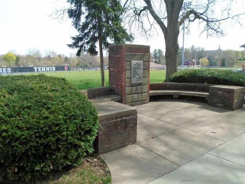Site of First Building and Marker. Click for full size. Site of First Building and Marker image. Click for full size.