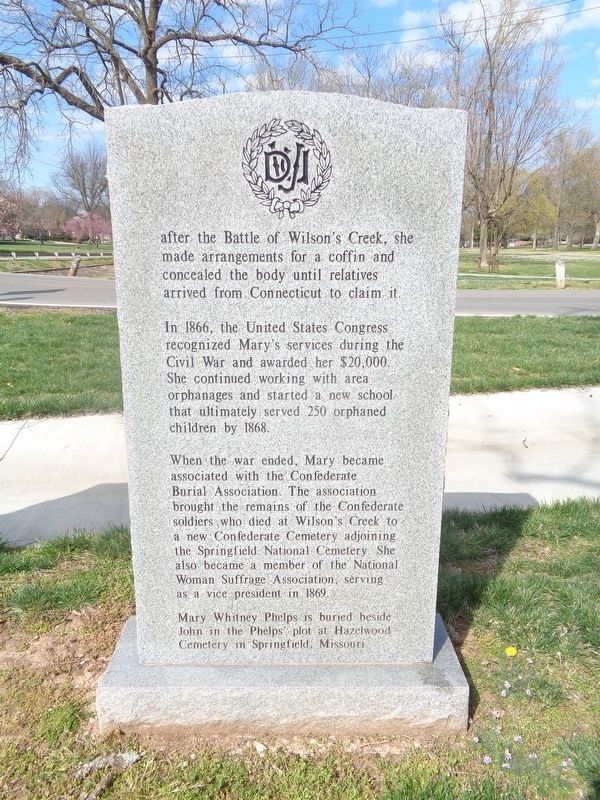 Mary Whitney Phelps Marker image. Click for full size.