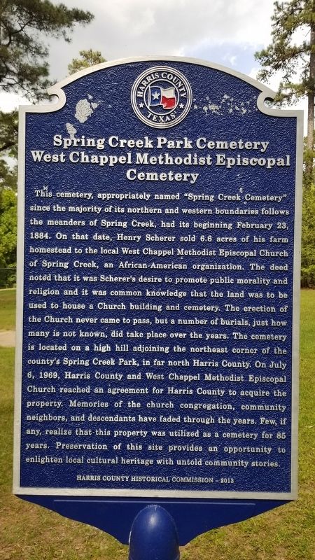 Spring Creek Park Cemetery Marker image. Click for full size.