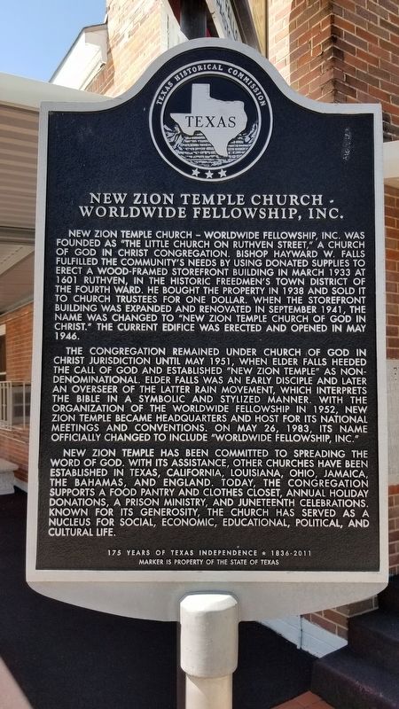 New Zion Temple Church - Worldwide Fellowship, Inc. Marker image. Click for full size.