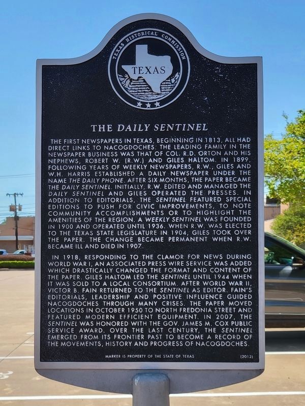 The <i>Daily Sentinel</i> Marker image. Click for full size.