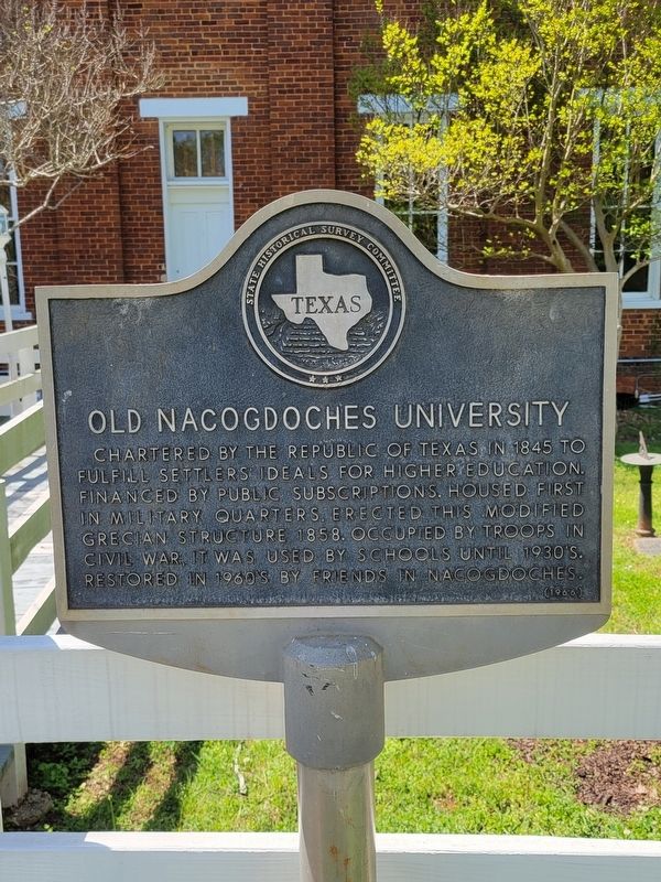 Old Nacogdoches University Marker image. Click for full size.