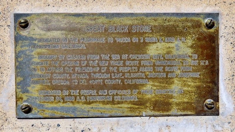 Great Black Stone Historical Marker