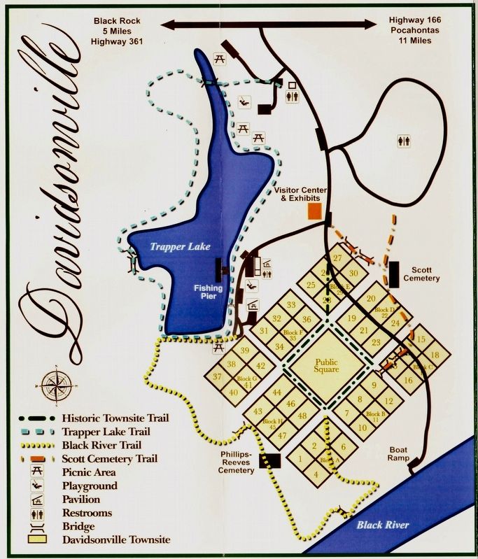 The numbered lots surround the public square in the middle. image. Click for full size.