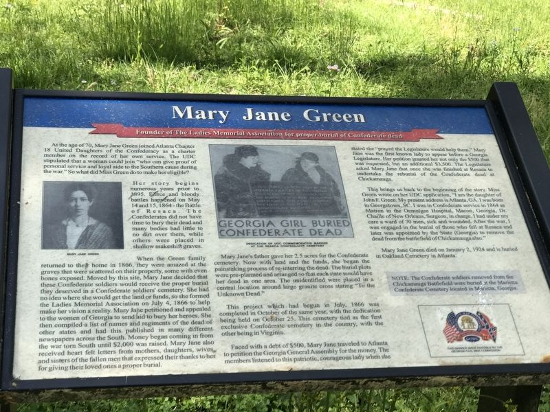 Mary Jane Green Marker image. Click for full size.