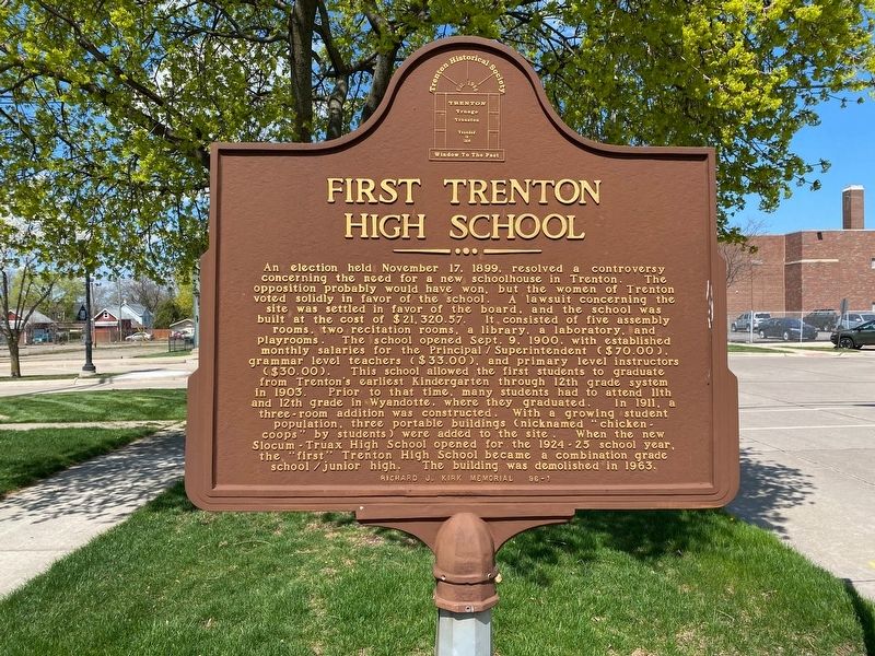 First Trenton High School Marker image. Click for full size.