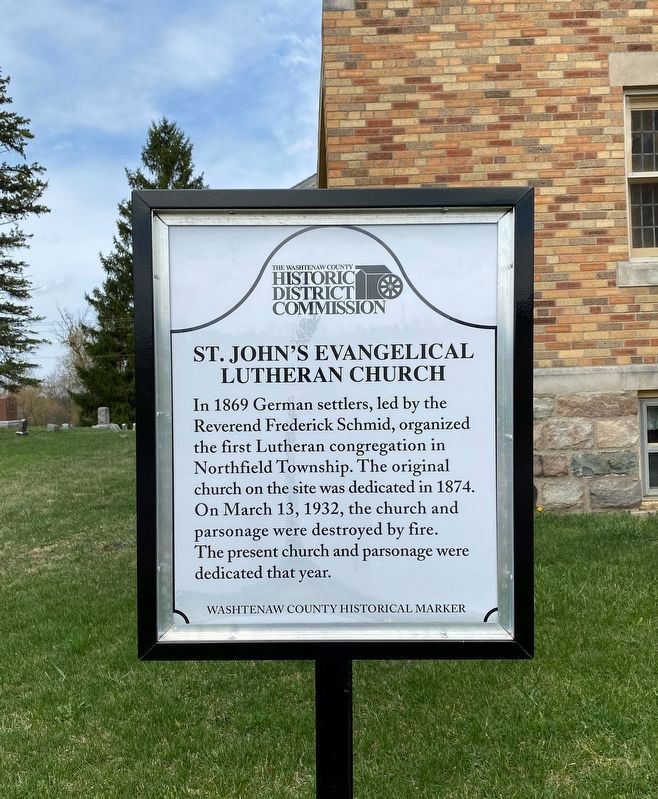 St. John's Evangelical Lutheran Church Marker image. Click for full size.