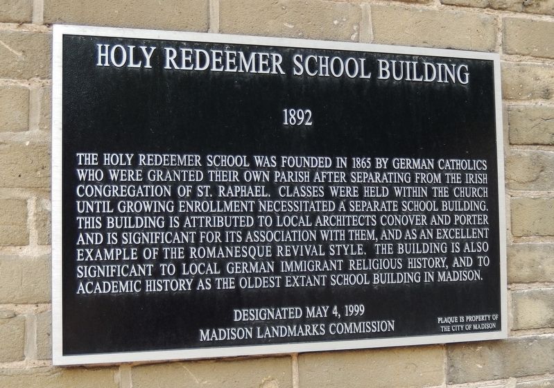 Holy Redeemer School Building Marker image. Click for full size.