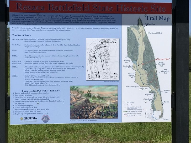 Resaca Battlefield State Historic Site Marker image. Click for full size.