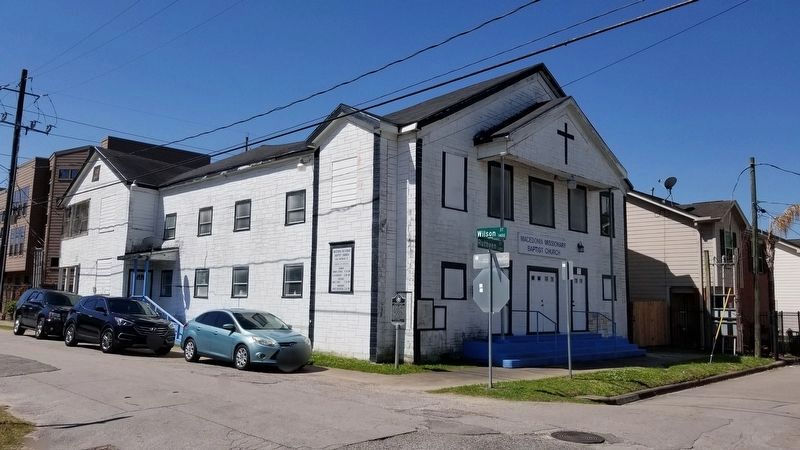 The view of the Macedonia Missionary Baptist Church and Marker from the street image. Click for full size.