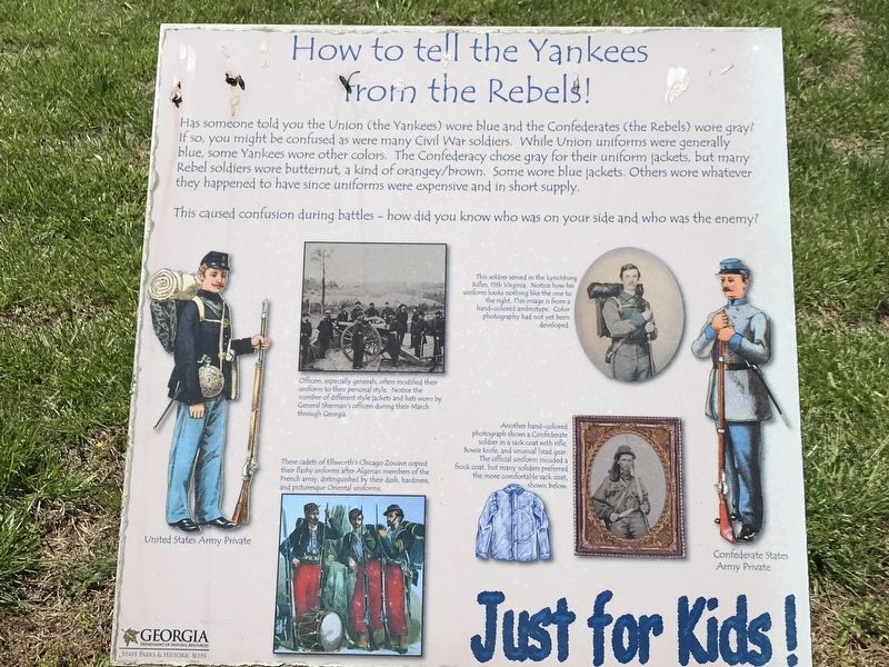 How to Tell the Yankees from the Rebels! Marker image. Click for full size.