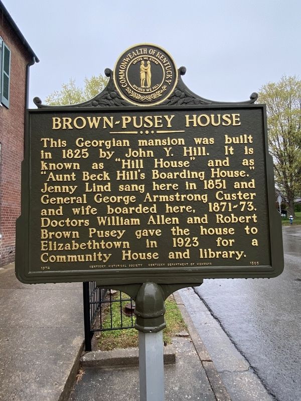Brown-Pusey House Marker image. Click for full size.