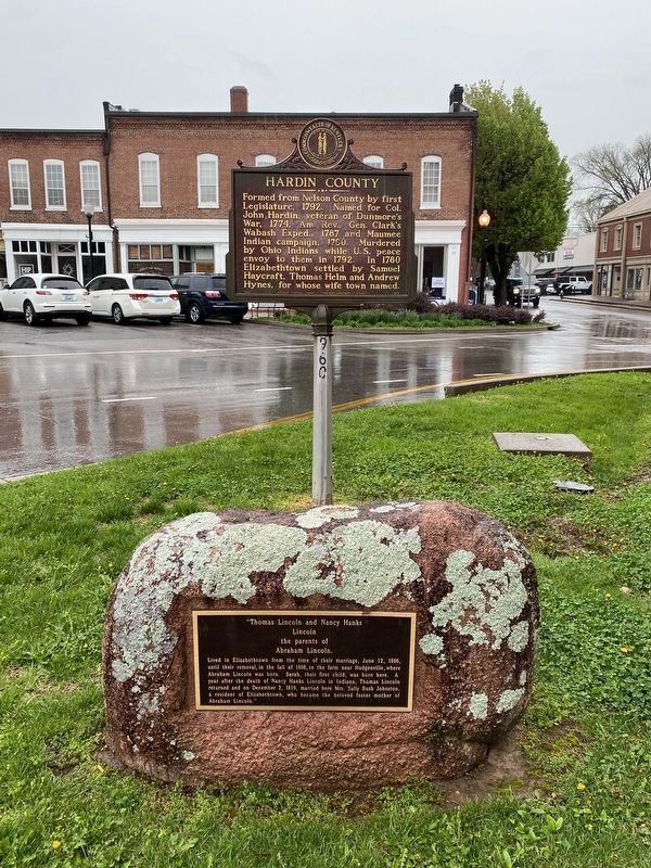 Thomas Lincoln and Nancy Hanks Lincoln Marker image. Click for full size.