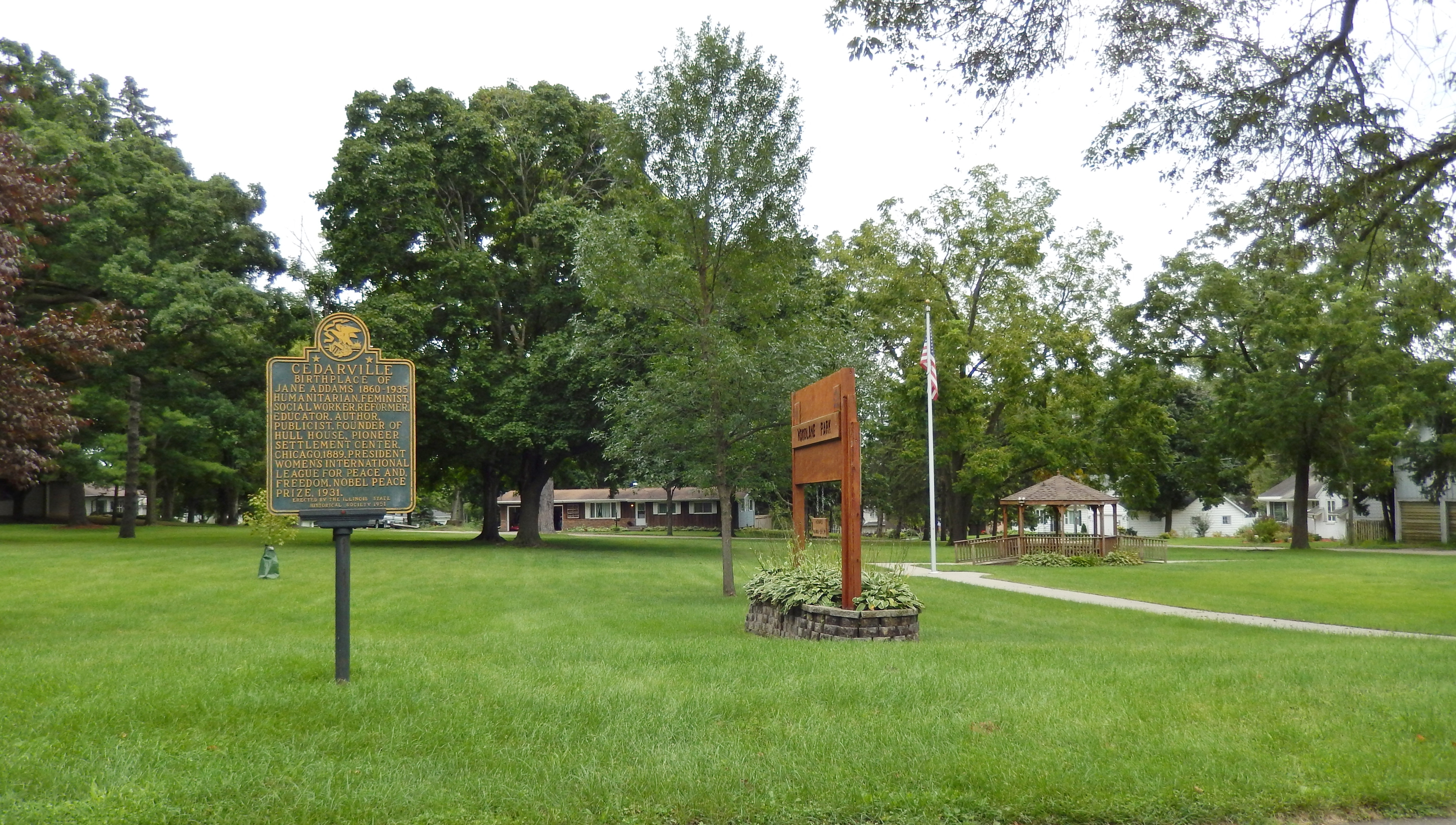 Cedarville Marker (<i>Woodland Park in background</i>)