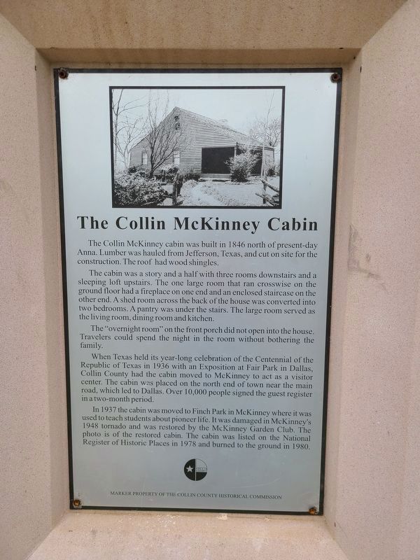 An additional Collin McKinney Cabin Marker image. Click for full size.