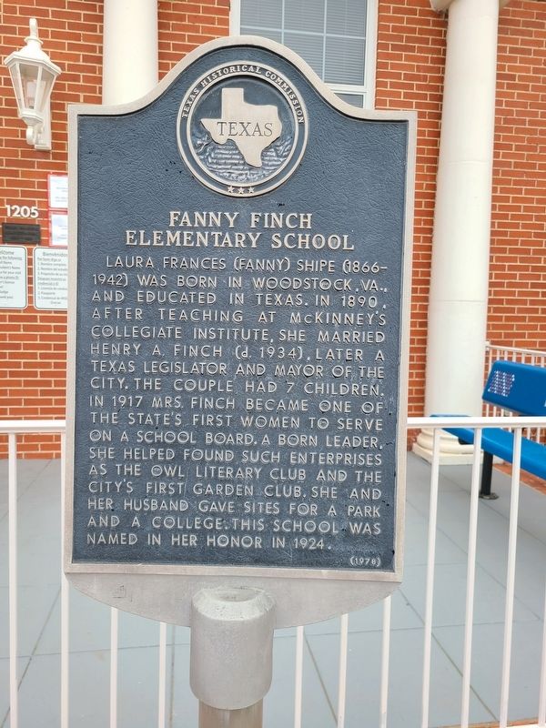 Fanny Finch Elementary School Marker image. Click for full size.