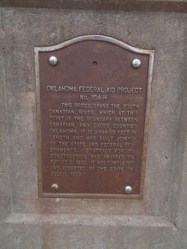 Oklahoma Federal Aid Project Marker image. Click for full size.