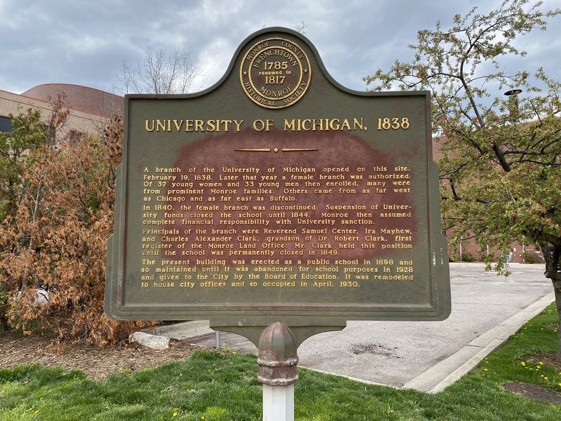 University of Michigan 1838 Marker image. Click for full size.