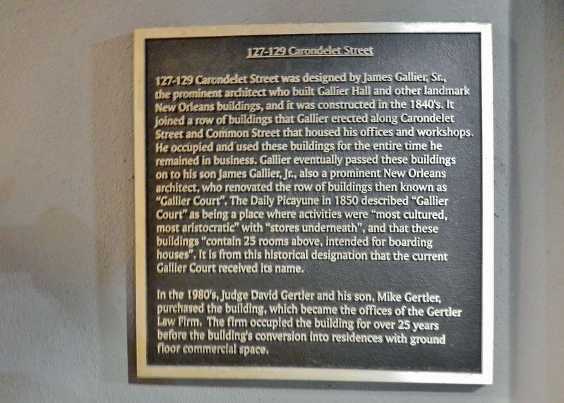127-129 Carondelet Street Marker. Click for full size. 127-129 Carondelet Street Marker image. Click for full size.