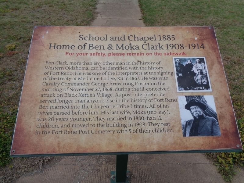 School and Chapel/Home of Ben & Moka Clark Marker image. Click for full size.