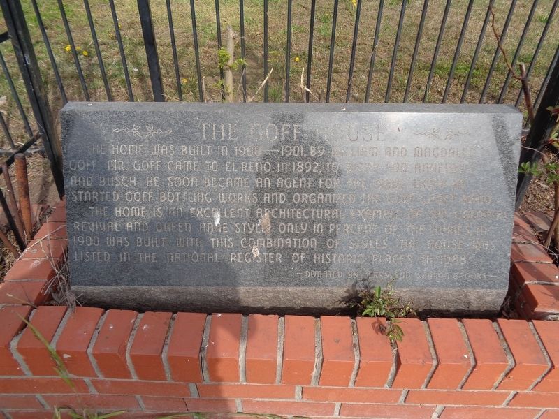 The Goff House Marker. Click for full size. The Goff House Marker image. Click for full size.
