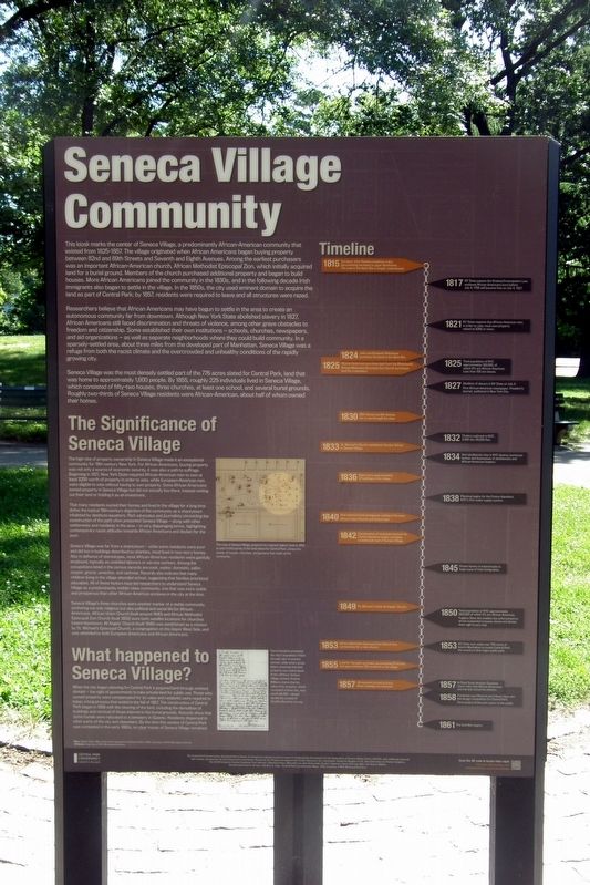 Seneca Village Community wayside image. Click for full size.