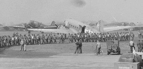 "C-47s of the 315th Troop Carrier Group at RAF Spanhoe, England, 1944" image. Click for full size.